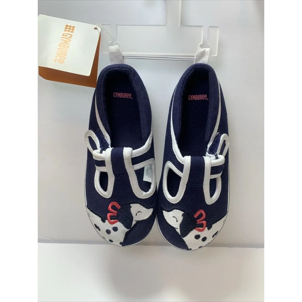 Gymboree Best in Show Navy‎ Blue Canvas Puppy Dog Shoes Size 10 Toddler